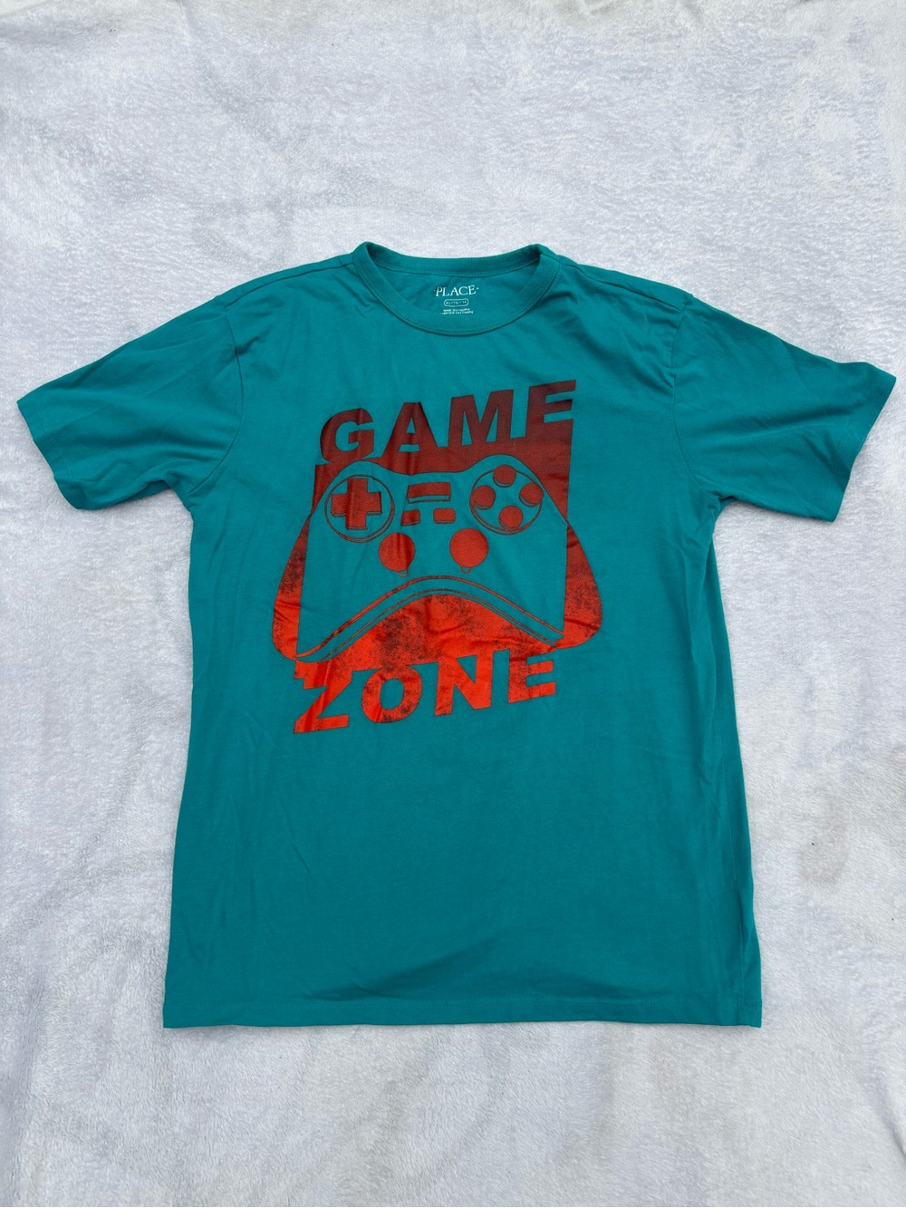 The Children's Place Teal 'Game Zone' Graphic Tee with Red Print